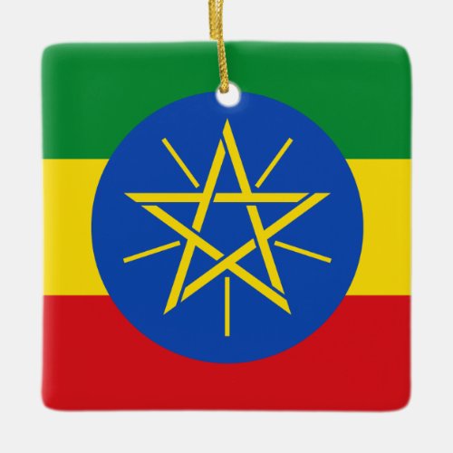 Ethiopia Ethiopian Flag Ceramic Ornament