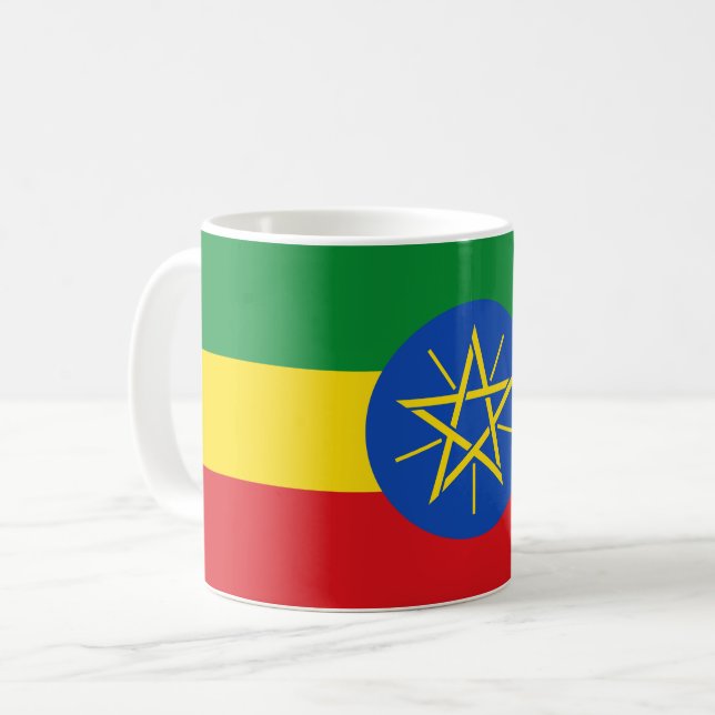 Ethiopia (Ethiopian) Flag Coffee Mug (Front Left)