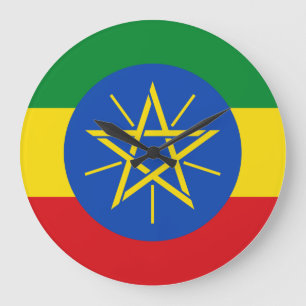 Ethiopia (Ethiopian) Flag Large Clock