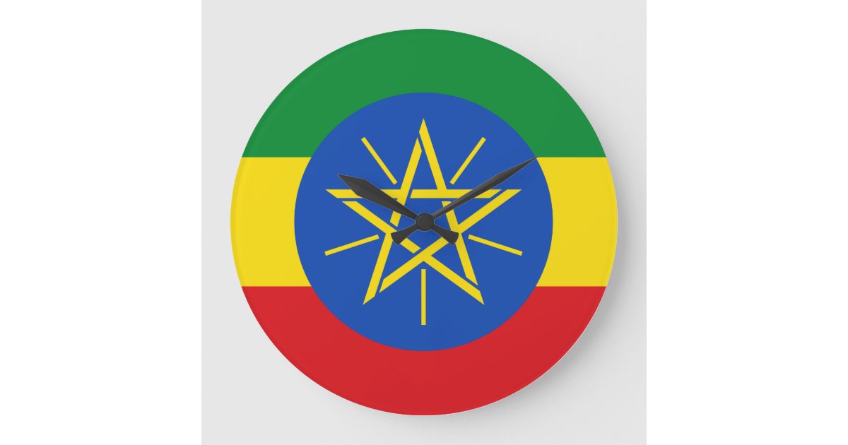 Ethiopia (Ethiopian) Flag Large Clock Zazzle