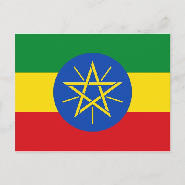 Ethiopia (Ethiopian) Flag Postcard (Front)