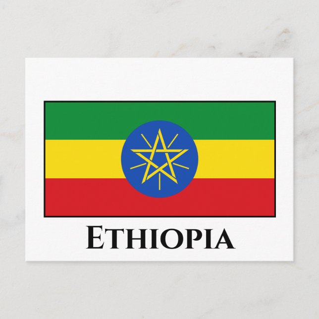 Ethiopia (Ethiopian) Flag Postcard (Front)