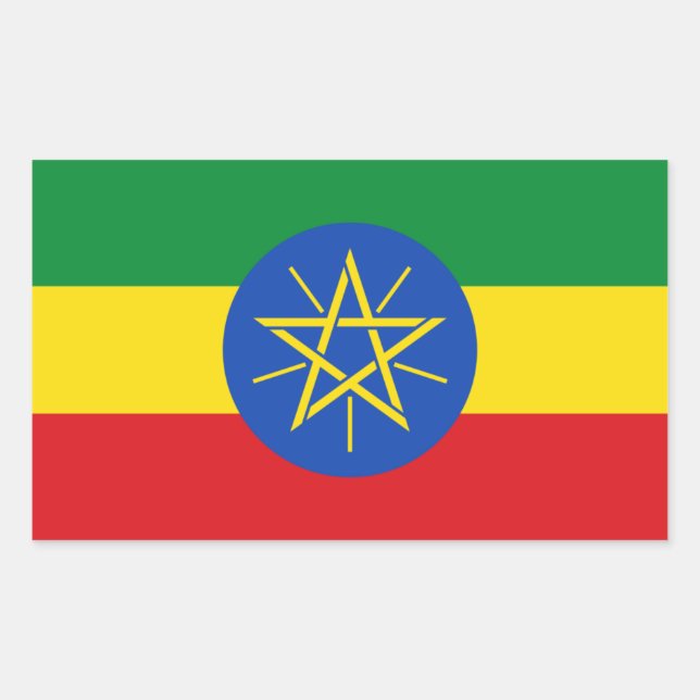 Ethiopia/Ethiopian Flag Rectangular Sticker (Front)