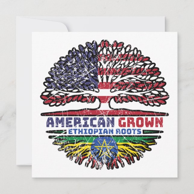 Ethiopia Ethiopian US American USA United States Card (Front)
