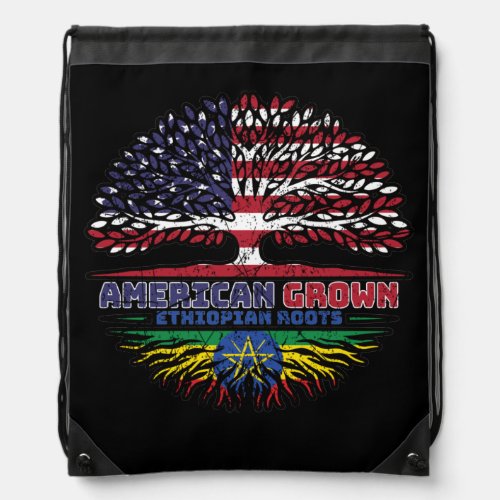 Ethiopia Ethiopian US American USA United States Drawstring Bag