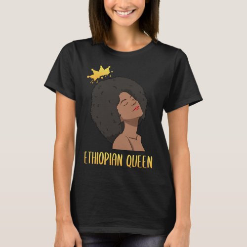 Ethiopia Ethiopians Woman Flag Proud Love Princess T_Shirt