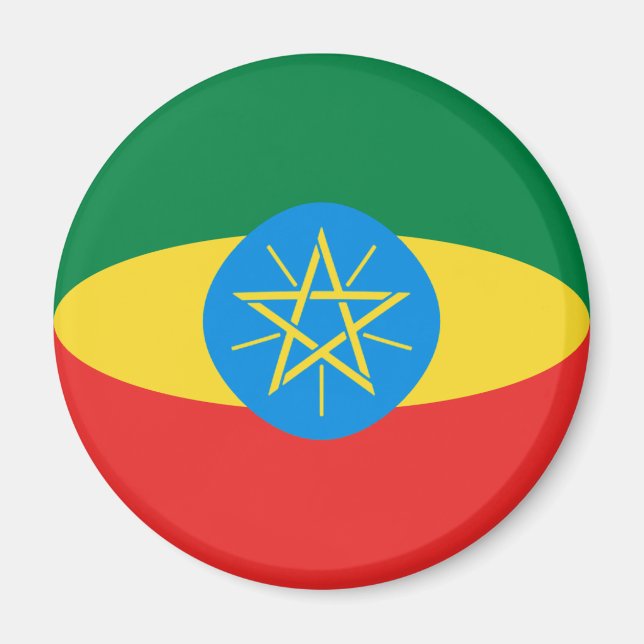 Ethiopia Fisheye Flag Magnet (Front)