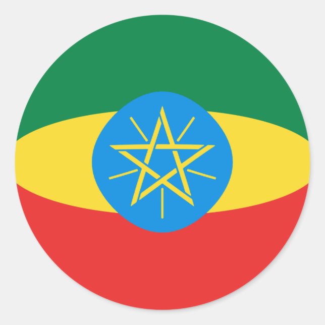 Ethiopia Fisheye Flag Sticker (Front)