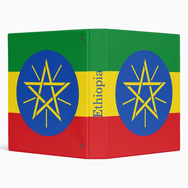 Ethiopia Flag 3 Ring Binder (Background)