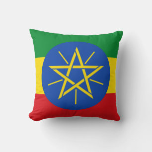 Ethiopia Flag American MoJo Pillow
