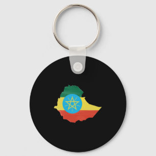 Ethiopia flag and map keychain