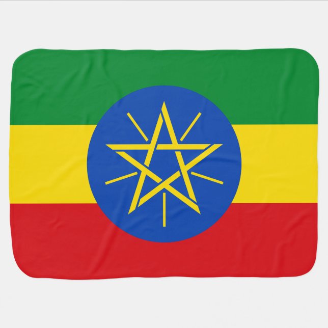Ethiopia Flag Baby Blanket (Horizontal)