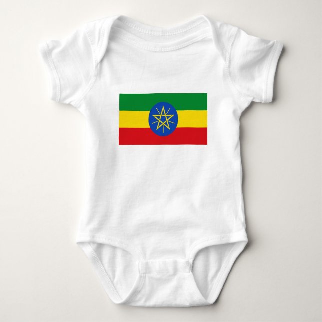 Ethiopia Flag Baby Bodysuit (Front)