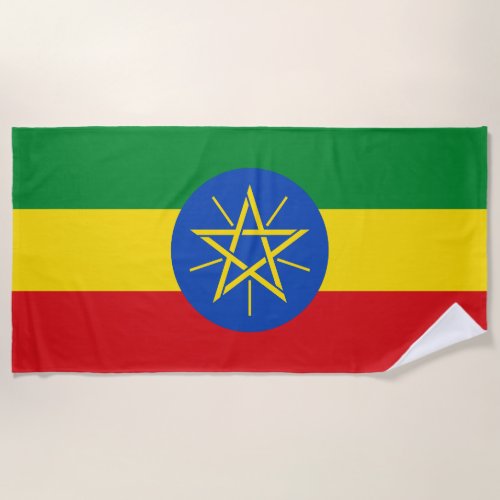Ethiopia Flag Beach Towel