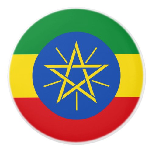 Ethiopia Flag Ceramic Knob