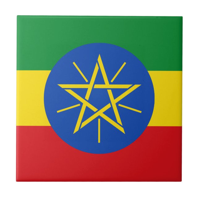 Ethiopia Flag Ceramic Tile (Front)