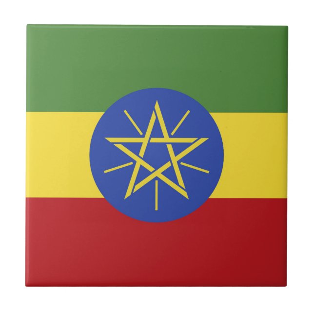 Ethiopia flag ceramic tile (Front)