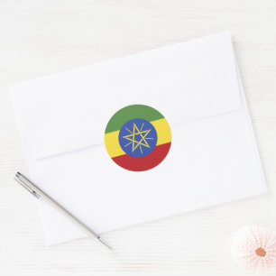 Ethiopia flag classic round sticker
