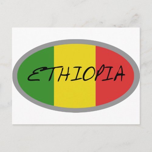 Ethiopia flag design postcard