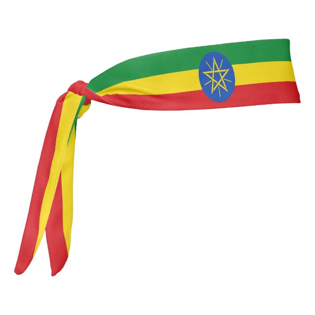 Ethiopia Flag Elegant Patriotic Tie Headband (Rotate 270)