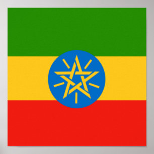 Ethiopia Flag Ethiopian Country Home Pride Africa Poster