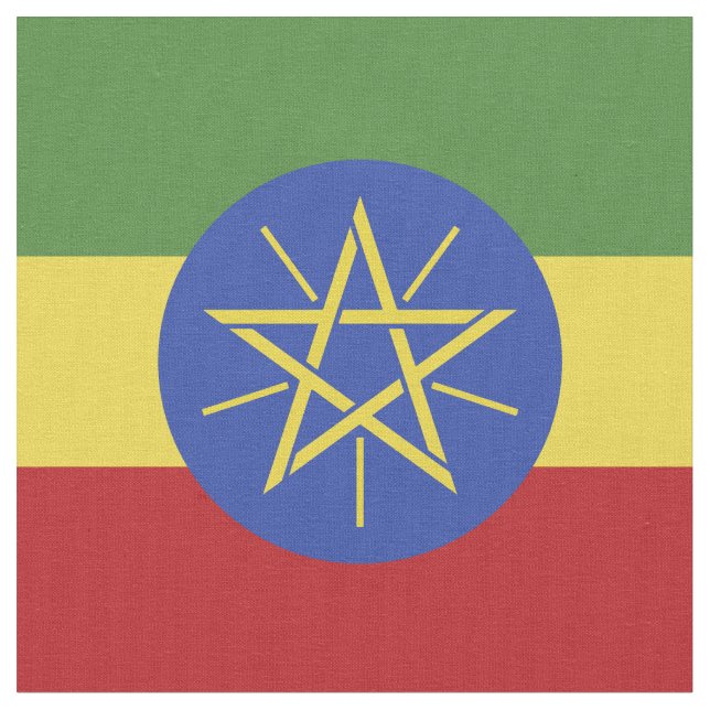 Ethiopia flag fabric (Close Up)