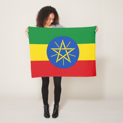 Ethiopia Flag Fleece Blanket