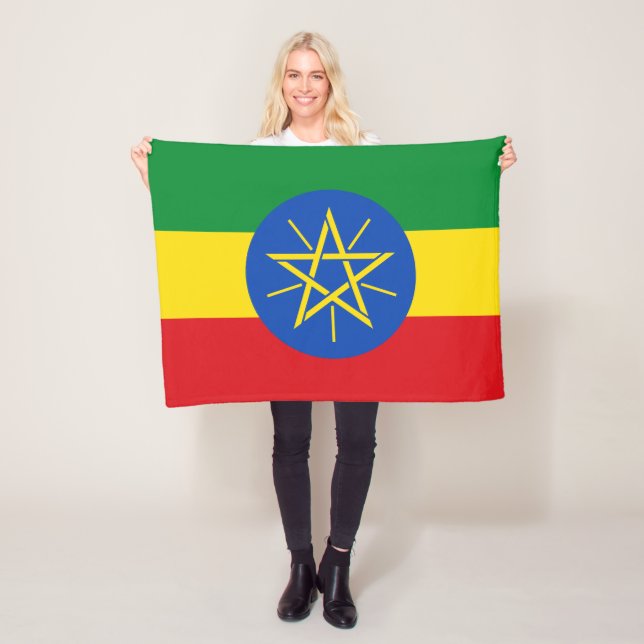Ethiopia Flag Fleece Blanket (In Situ)