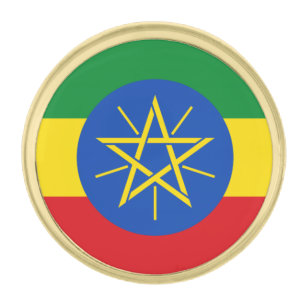 Ethiopia Flag Gold Finish Lapel Pin