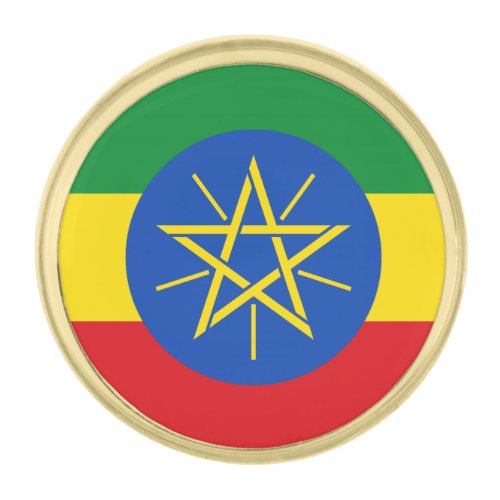 Ethiopia Flag Gold Finish Lapel Pin