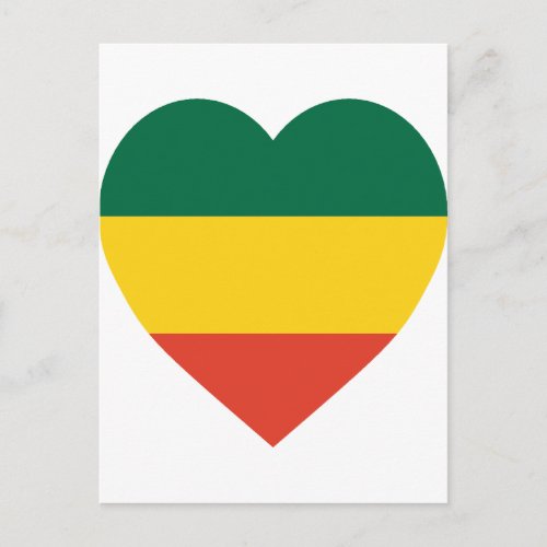 Ethiopia Flag Heart Postcard