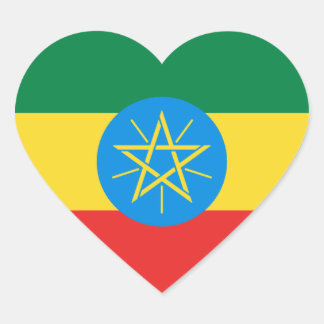 Ethiopia Flag Heart Sticker