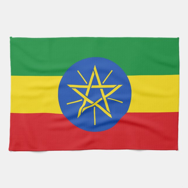 Ethiopia Flag Kitchen Towel (Horizontal)