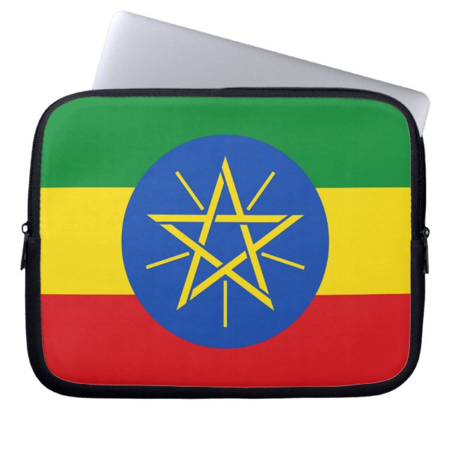 Ethiopia Flag Laptop Sleeve (Front)