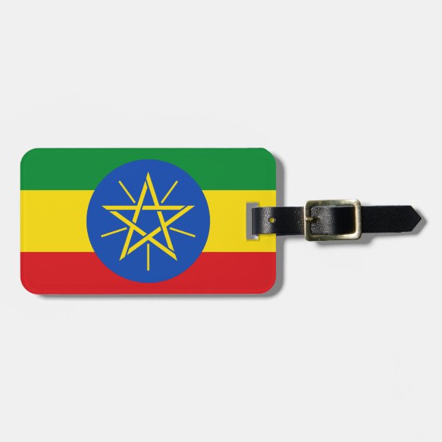 Ethiopia Flag Luggage Tag (Front Horizontal)
