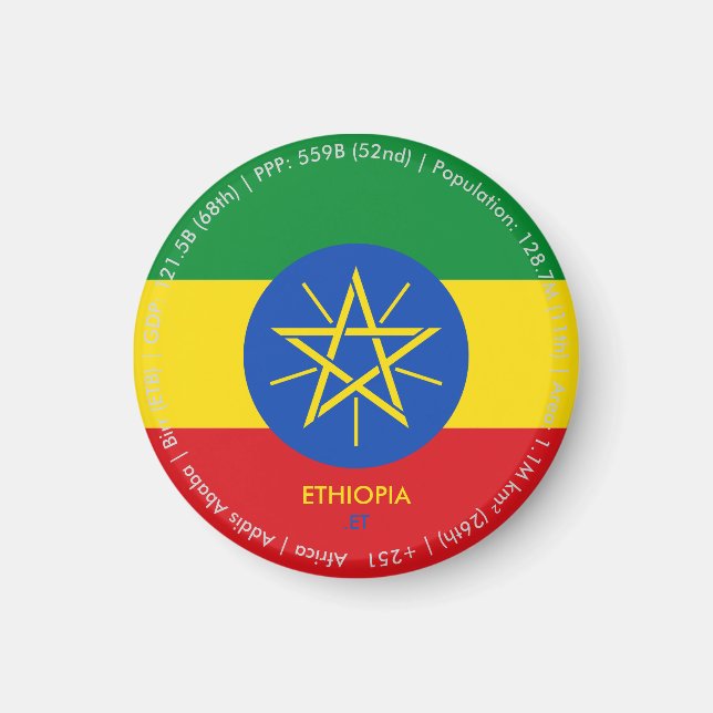 Ethiopia Flag Magnet (Front)