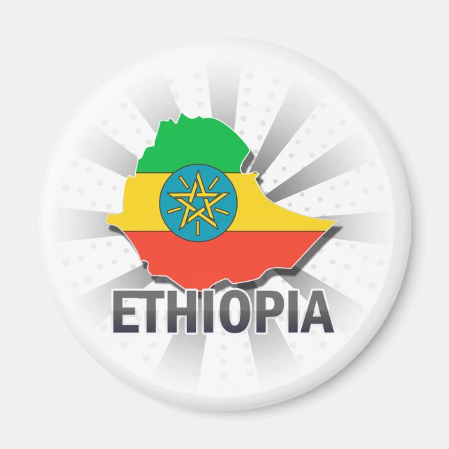 Ethiopia Flag Map 2.0 Magnet (Front)