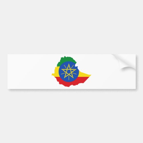 Ethiopia Flag Map ET Bumper Sticker