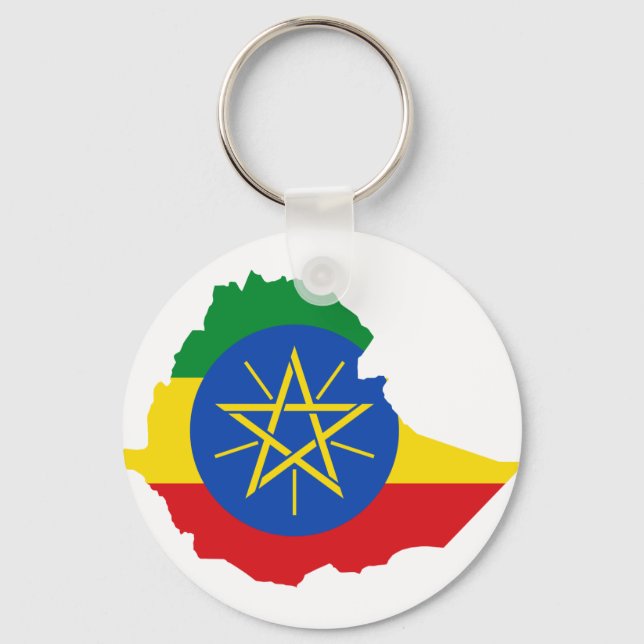 Ethiopia Flag Map ET Keychain (Front)