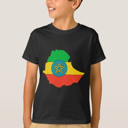 Ethiopia flag map T_Shirt