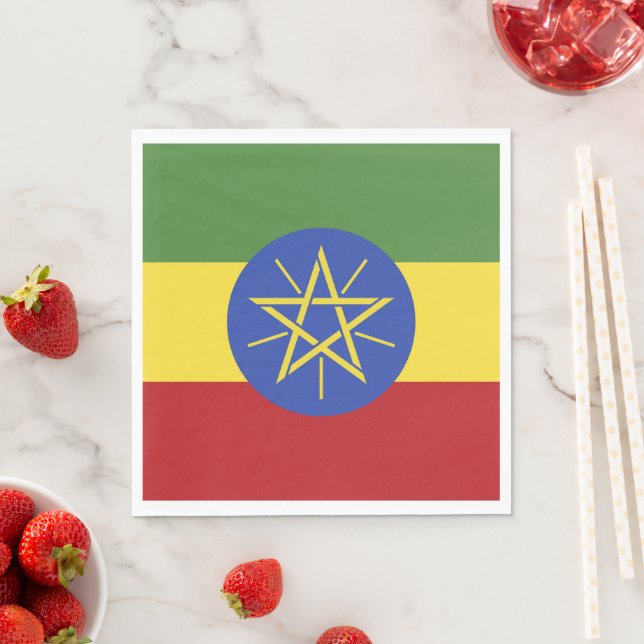 Ethiopia flag napkins (Insitu)