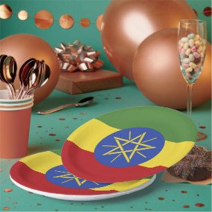 Ethiopia flag paper plates