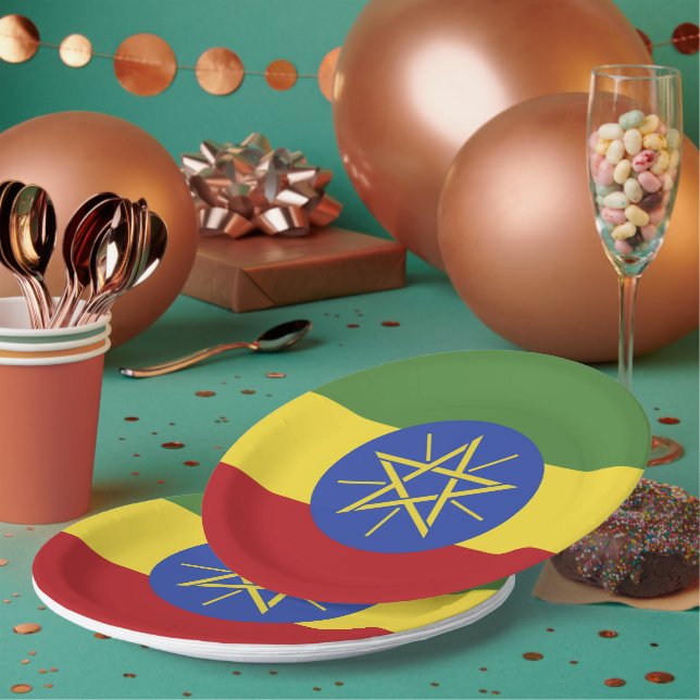 Ethiopia flag paper plates (Multi)