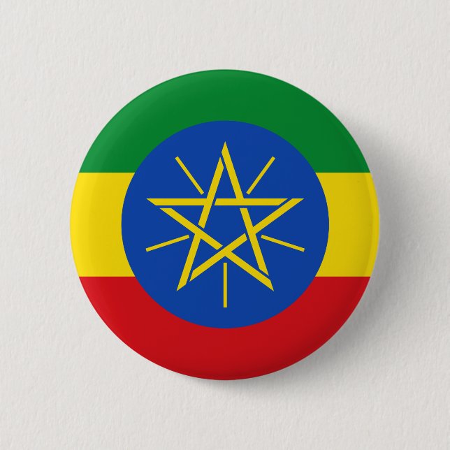 Ethiopia Flag Pinback Button (Front)