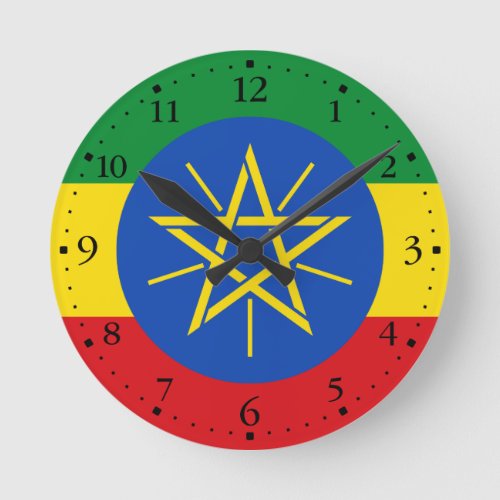 Ethiopia Flag Round Clock