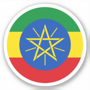 Ethiopia Flag Round Sticker