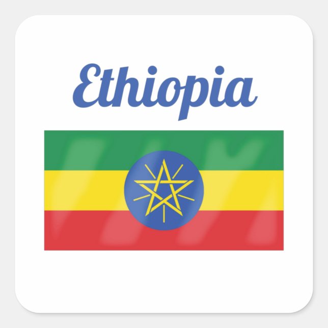 Ethiopia Flag Square Sticker (Front)