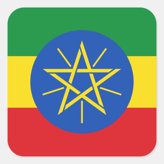 Ethiopia Flag Square Sticker (Front)