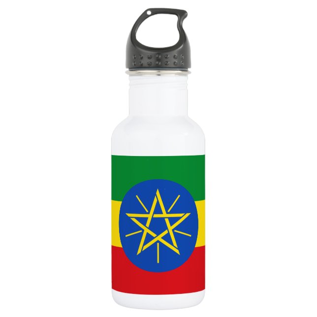 Ethiopia Flag Stainless Steel Water Bottle (Front)