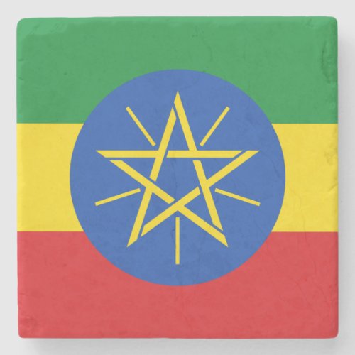 Ethiopia Flag Stone Coaster